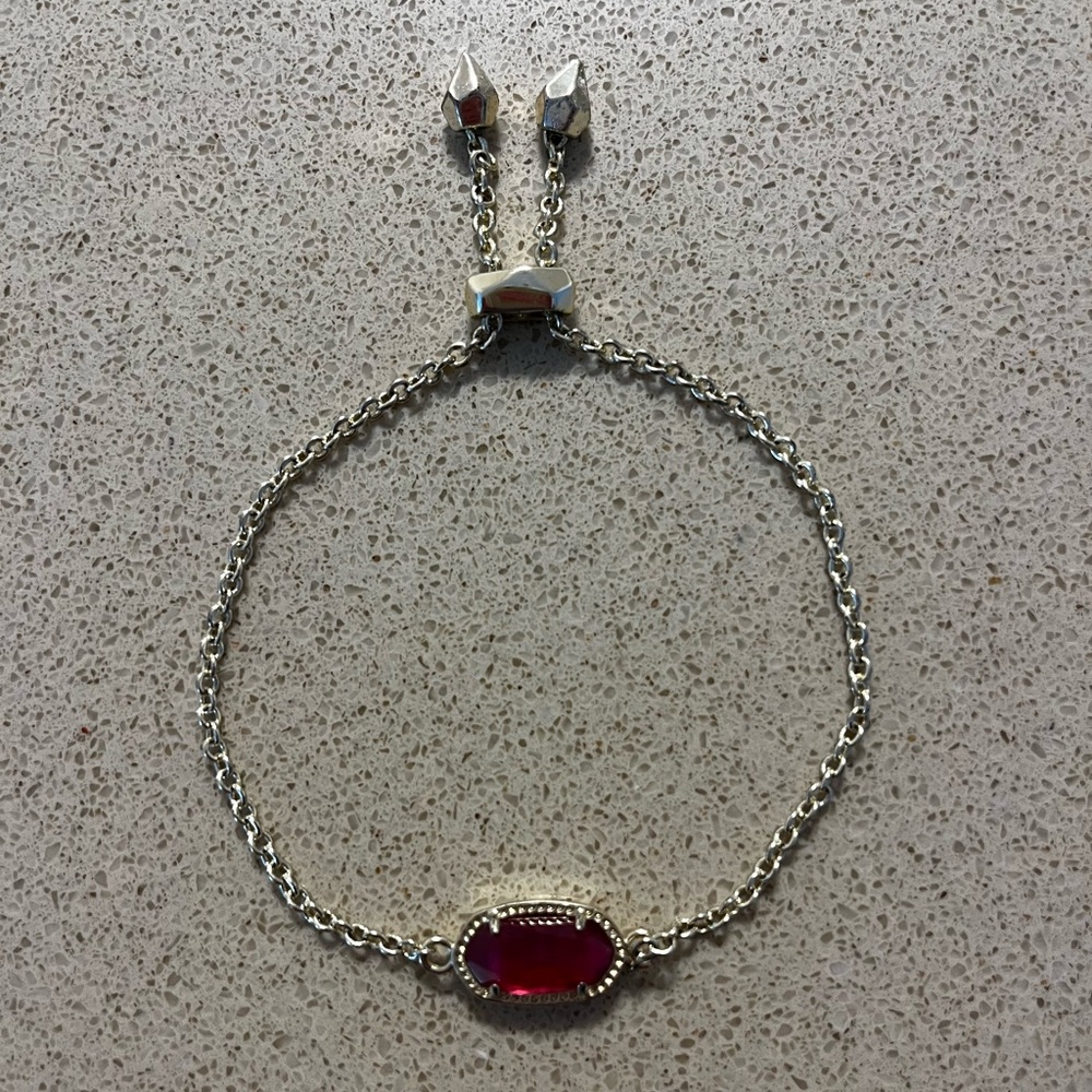Kendra Scott Elaina Gold Adjustable Chain Bracelet in Berry Glass